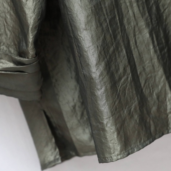 Jane Blue taffeta jacket blazer iridescent green plus size 3X evening shiny fall - Picture 8 of 8